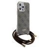 Guess GUHCP15LHC4SEW iPhone 15 Pro 6.1 brązowy/brown hardcase Crossbody Cord 4G Print